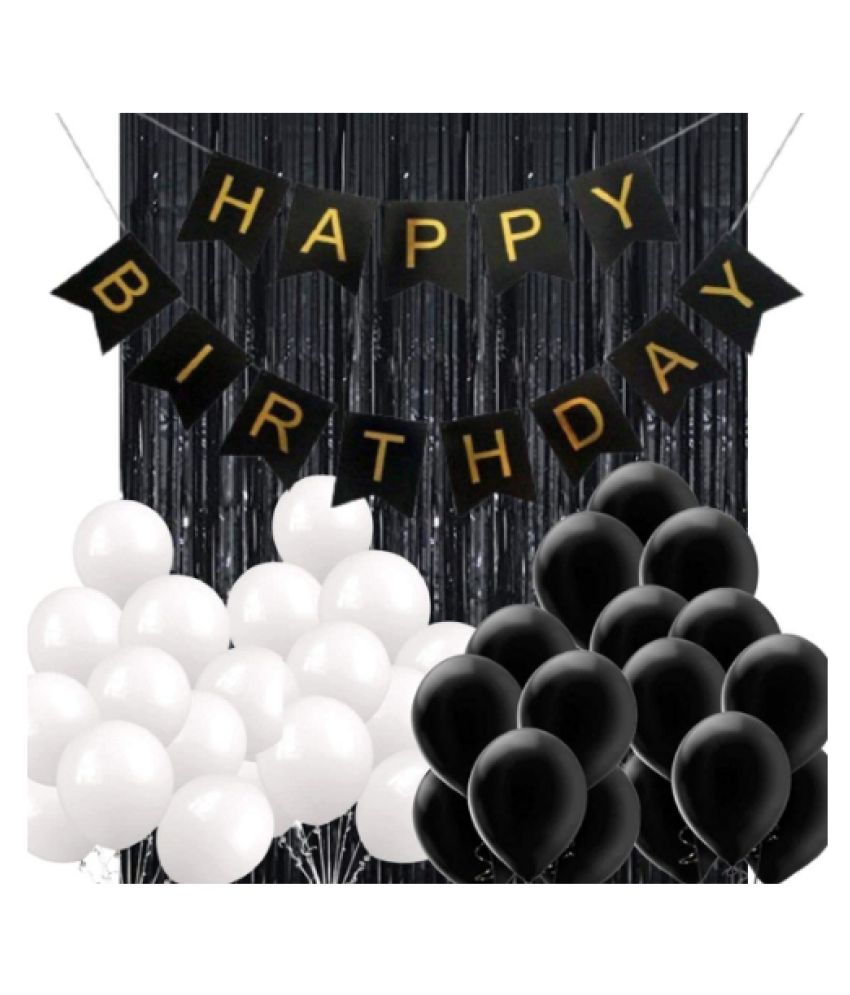     			Blooms Event 22 pcs HBD Black & White  banner combo