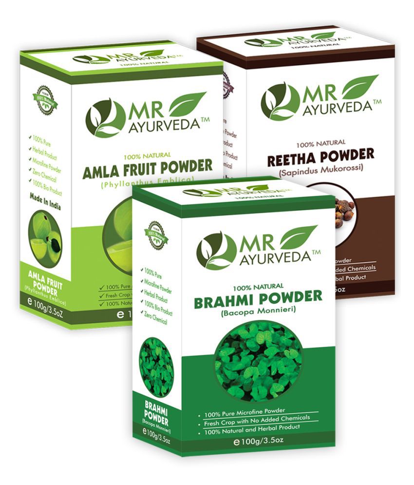     			MR Ayurveda Amla, Reetha & Brahmi Powder Hair Scalp Treatment 300 g Pack of 3