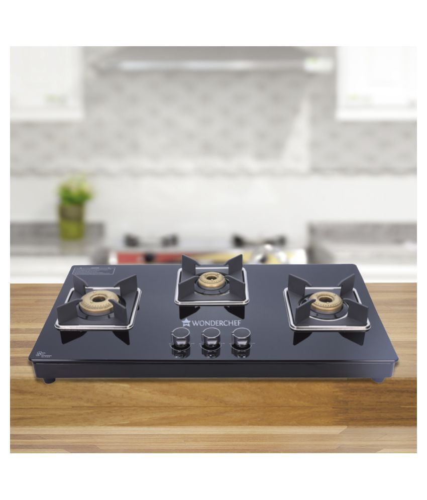 wonderchef 3 burner glass cooktop