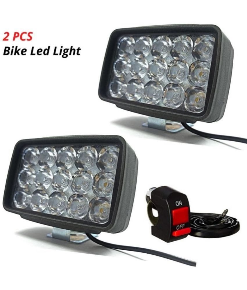15 LED Bike Fog Lamp Light DRL Spotlight High Power Beam Lights Bulbs Lamps