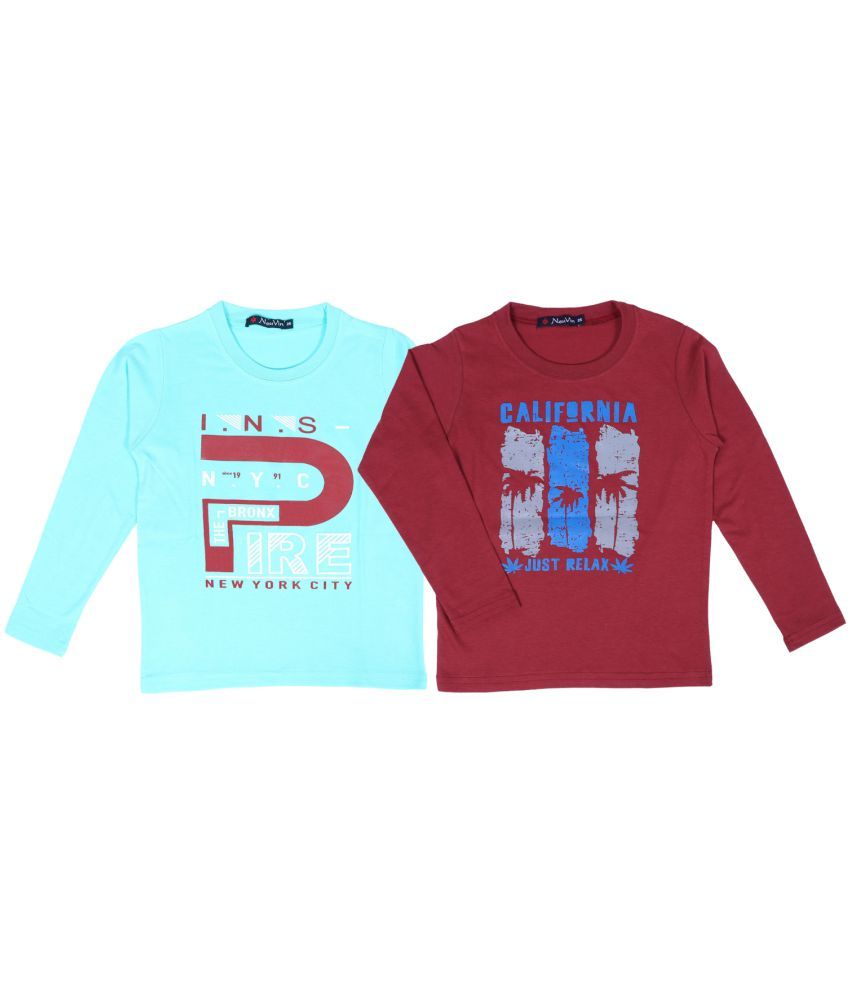     			NeuVin Full Sleeves Cotton Tshirts for Boys (Pack of 2)