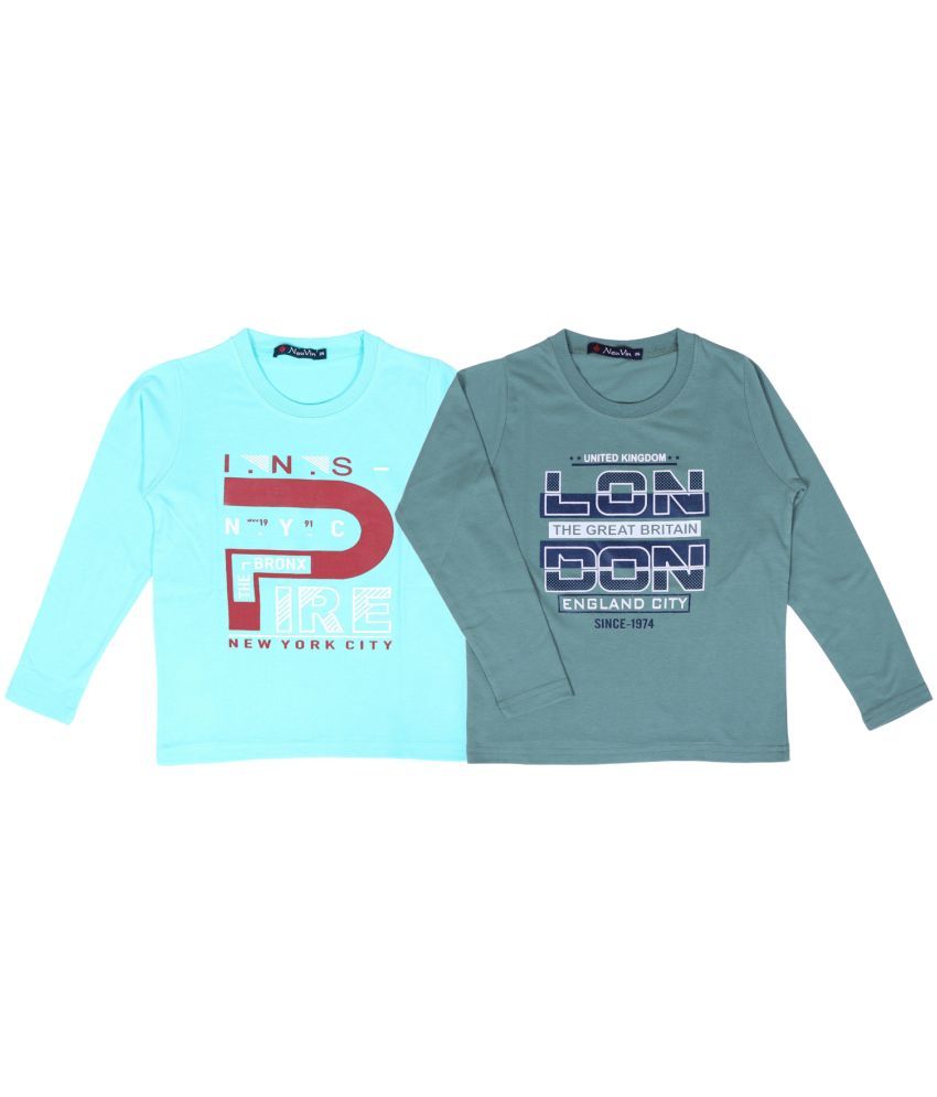     			NEUVIN Pack of 2 Boys Cotton Blend T-Shirt ( Multi Color )