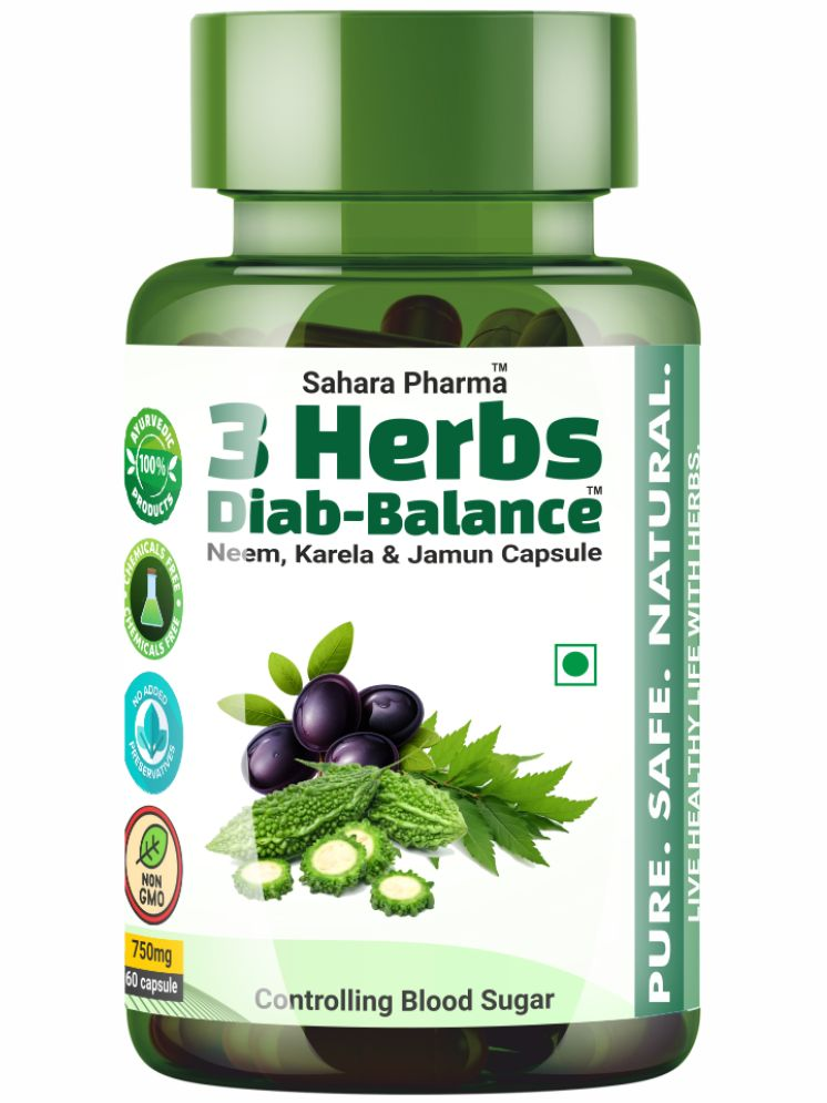     			Sahara Pharma 3 Herbs Diab-Balance - Neem Karela Jamun Capsule 60 no.s Pack Of 1