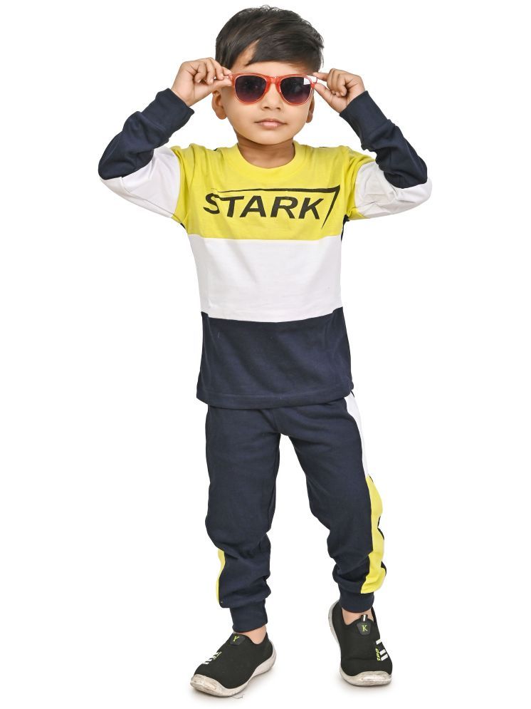     			Chandrika Pack of 1 Boys Cotton Blend T-Shirts & Pants Set ( Yellow )