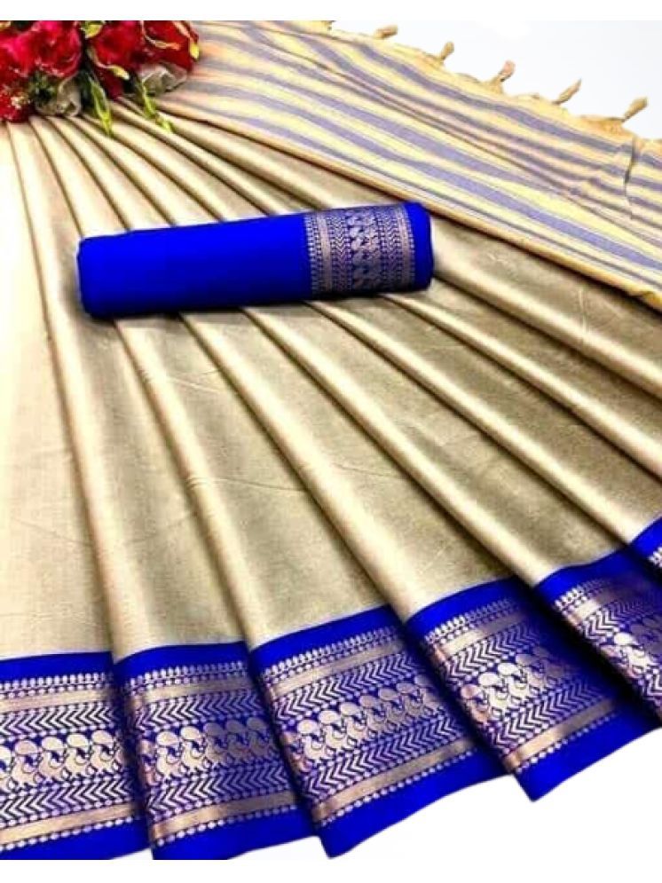     			Kalpana Creation Pack of 1 Cotton Silk Woven Saree With Blouse Piece ( Beige )