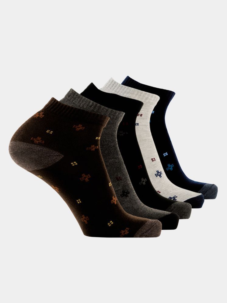     			LUX MOZZE Pack of 5 Men's Cotton Ankle Length Socks ( Multicolor 6 )