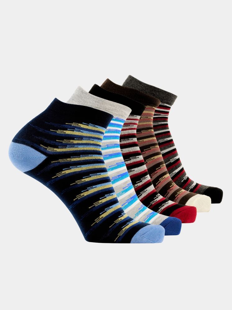     			LUX MOZZE Pack of 5 Men's Cotton Ankle Length Socks ( Multicolor 2 )