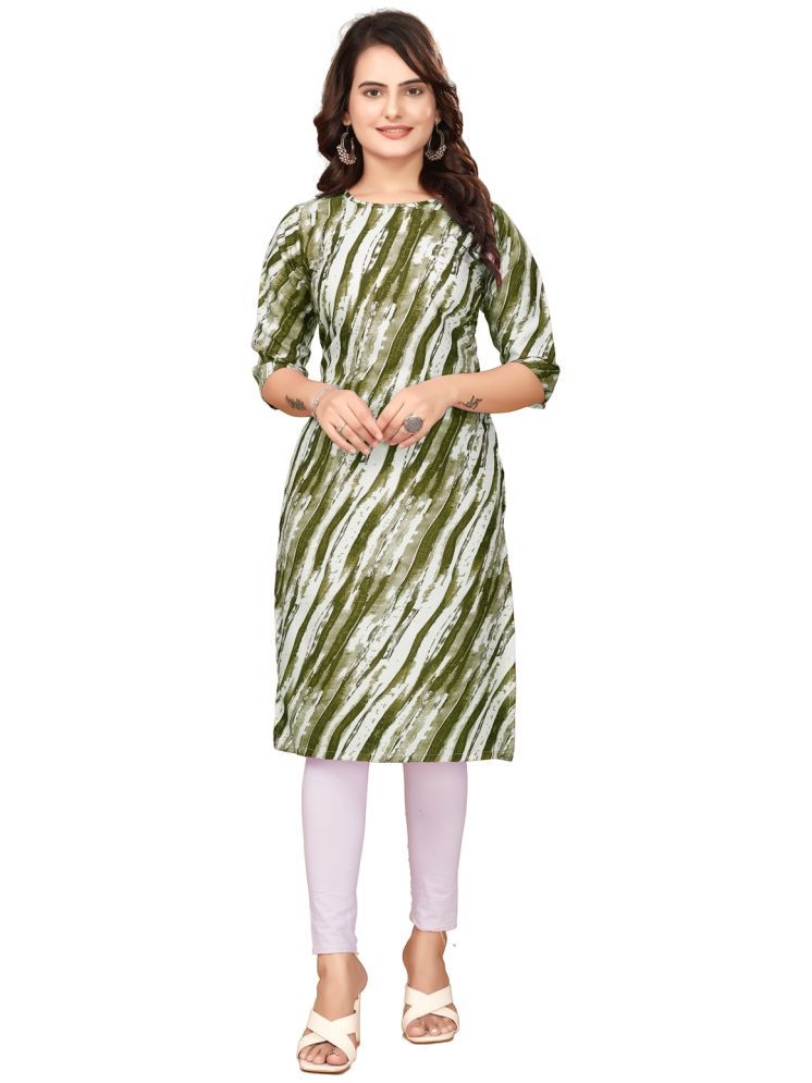     			VACHHARAJ DESIGN Pack of 1 Crepe Printed Straight Women's Kurti - ( Green )