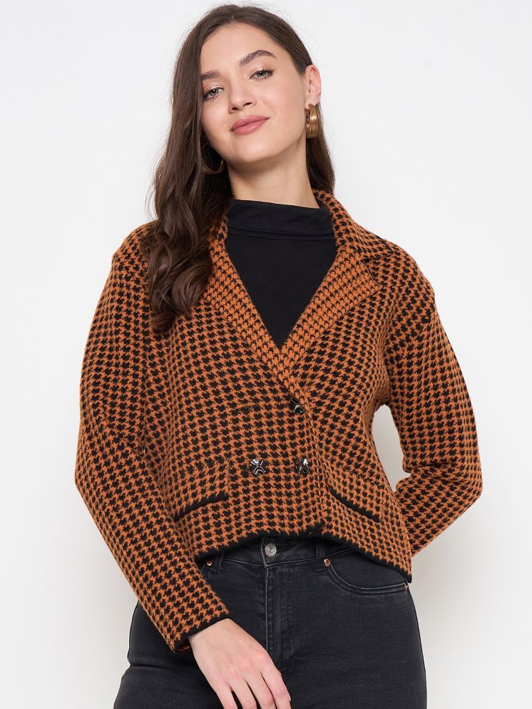     			zigo Acro Wool Shawl Collar Women's Buttoned Cardigans - Rust ( )