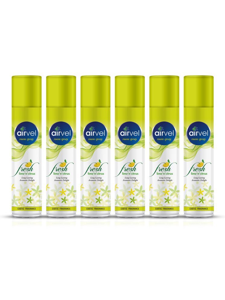     			Airvel Lemon Fragrance Room Spray Air Freshener for Home, Bathroom and Car 217ml ( Pack of 6 )