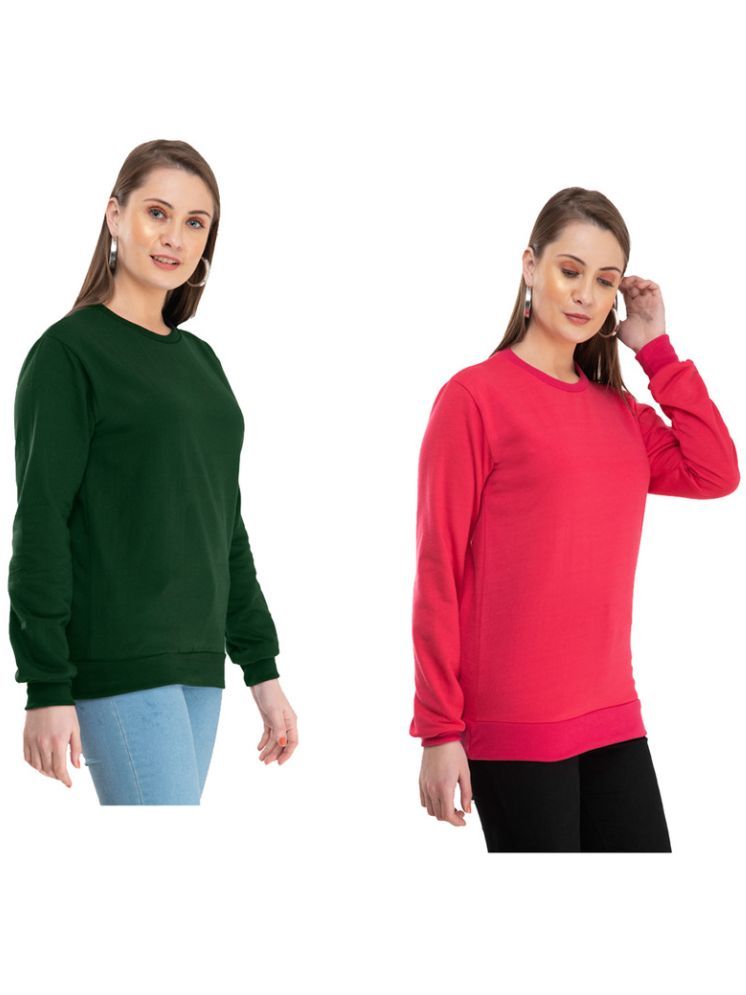     			IndiWeaves Fleece Women's Non Hooded Sweatshirt ( Multi Color )