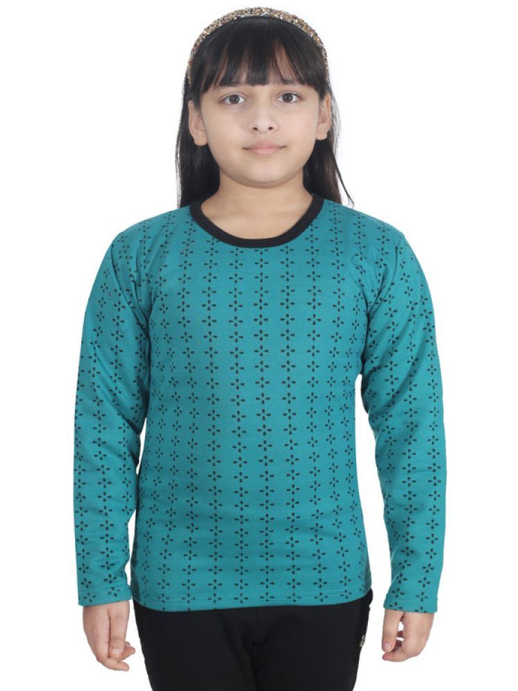     			IndiWeaves Pack of 1 Girls Fleece T-Shirt ( Green )