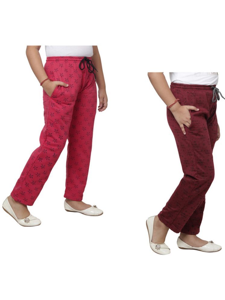     			IndiWeaves Pack of 2 Girls Fleece Trackpants ( Colors )