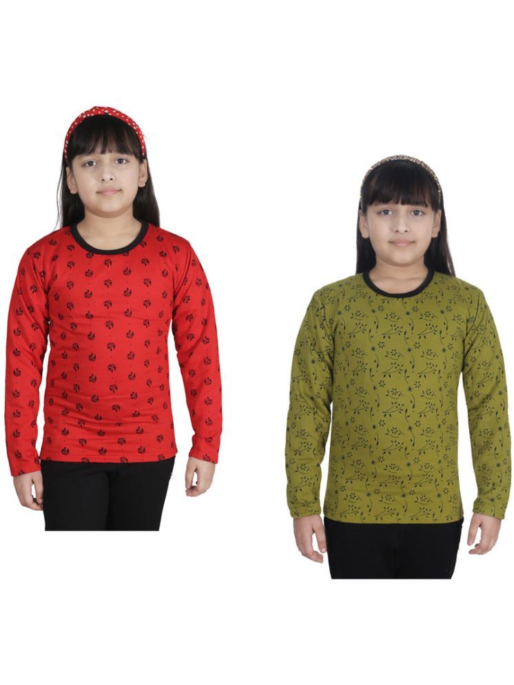     			IndiWeaves Pack of 2 Girls Fleece T-Shirt ( Multicolor )