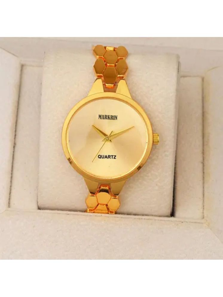     			MARKRIN Gold Metal Analog Womens Watch