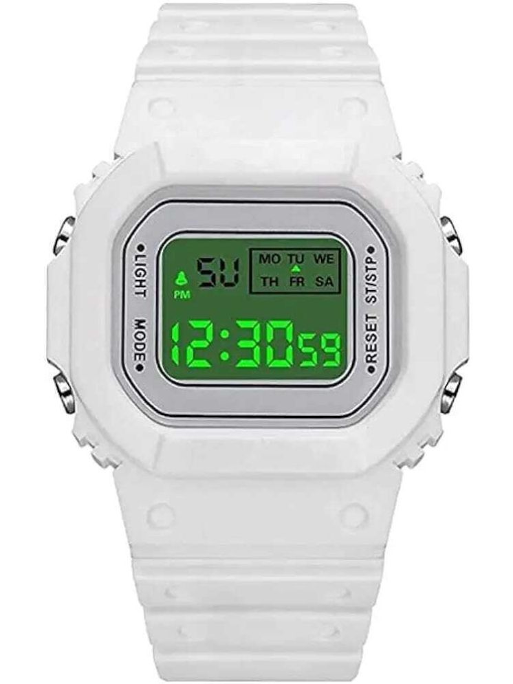     			PIRASO White Silicon Digital Men's Watch