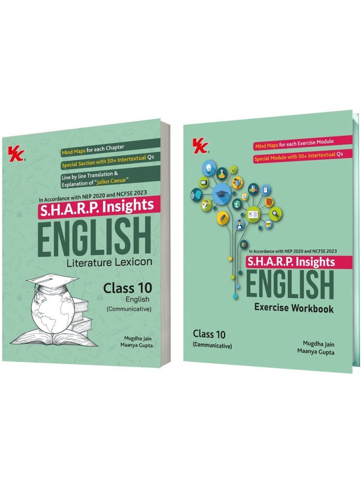     			S.H.A.R.P. Insights-CBSE Class 10 English(Comm) Lit. Lexicon & Ex. Workbook(Set of 2) by Mugdha Jain(BITS Pilani, IIM-A) & Maanya Gupta(IIM-A) 2025-26