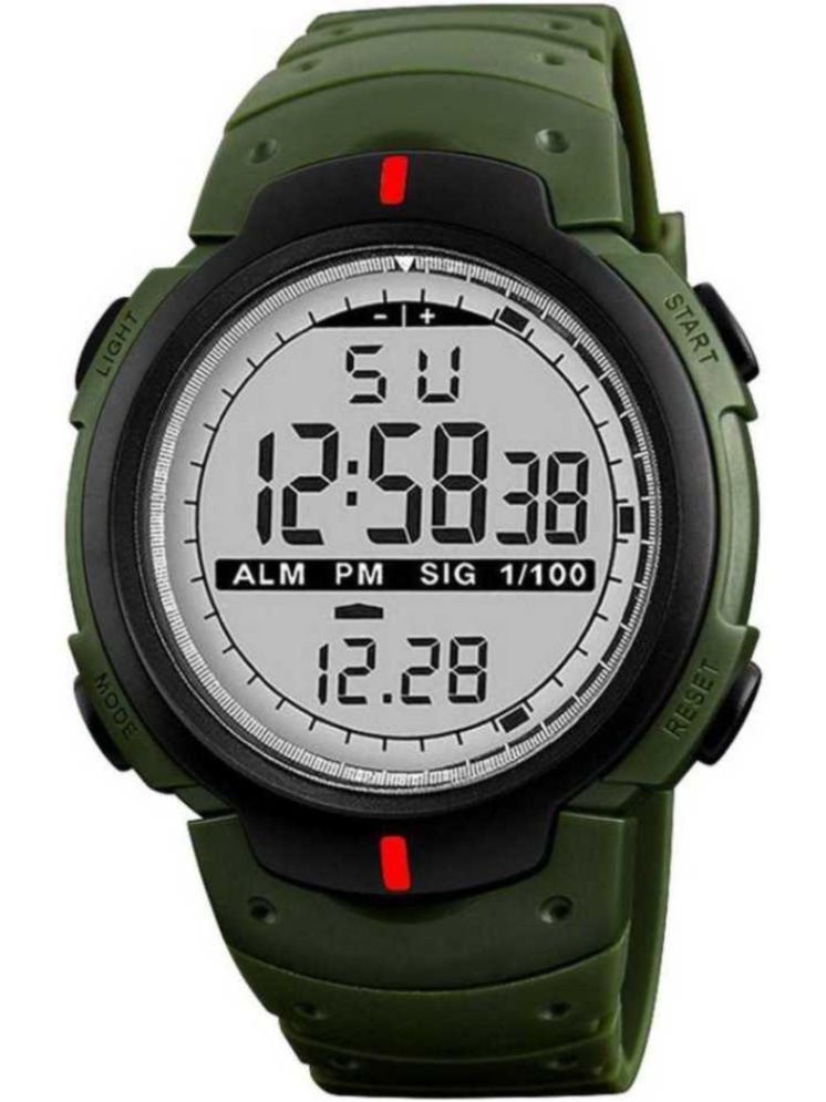     			Svats Green PU Digital Men's Watch