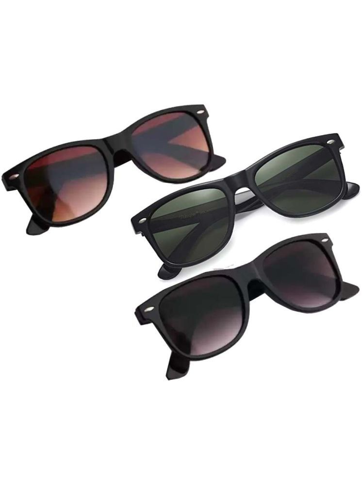     			Elligator Multicolor Rectangular Sunglasses ( Pack of 3 )