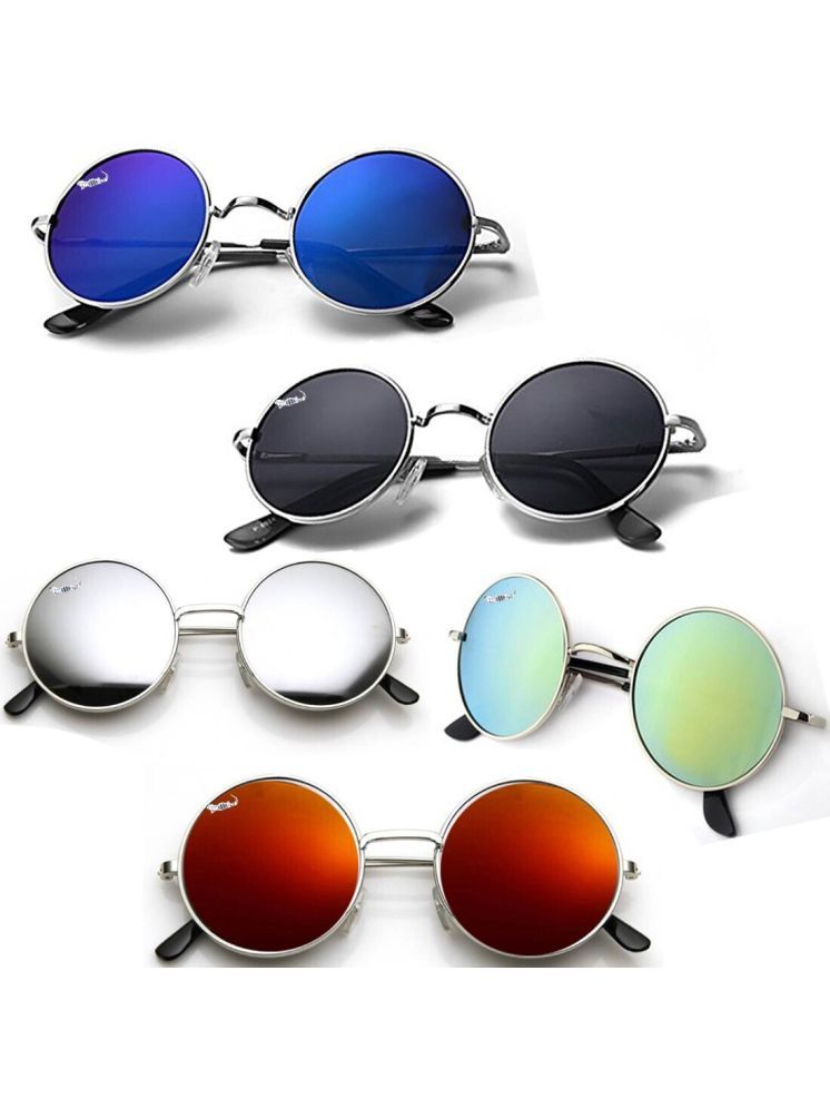     			Elligator Silver Round Sunglasses ( Pack of 5 )