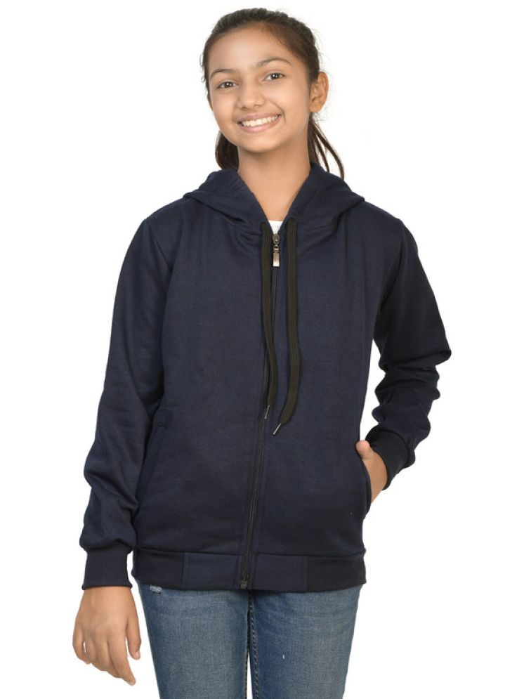     			IndiWeaves Girls Fleece Light Weight Jacket For ( Pack of 1 , Dark Blue )