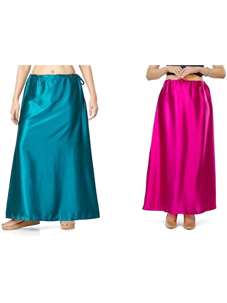     			JTG enterprises Multicoloured Satin Petticoat - Pack of 2