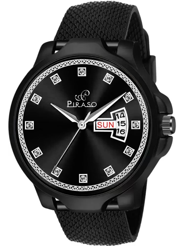     			PIRASO Black Silicon Analog Men's Watch