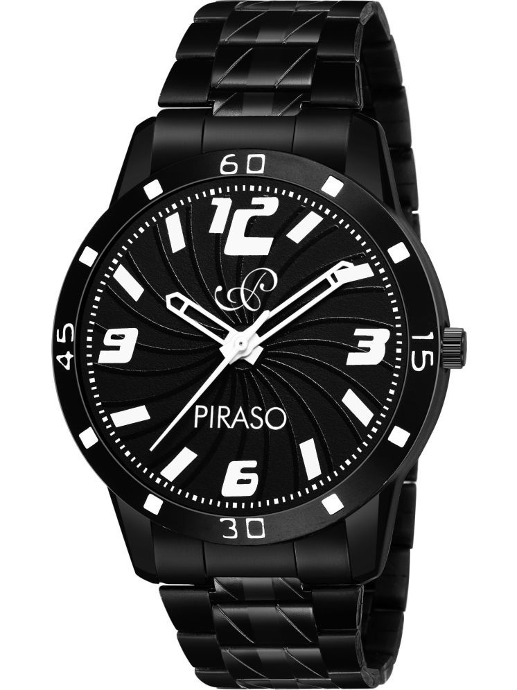     			PIRASO Black Stainless Steel Analog Men's Watch