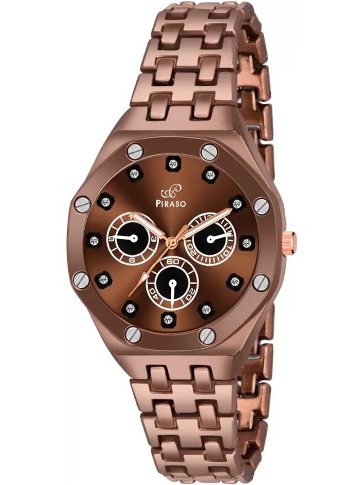     			PIRASO Brown Stainless Steel Analog Men's Watch