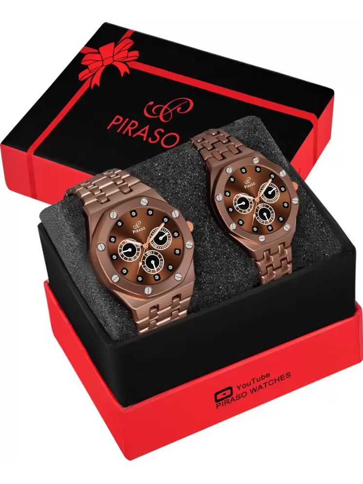     			PIRASO Brown Stainless Steel Analog Men's Watch