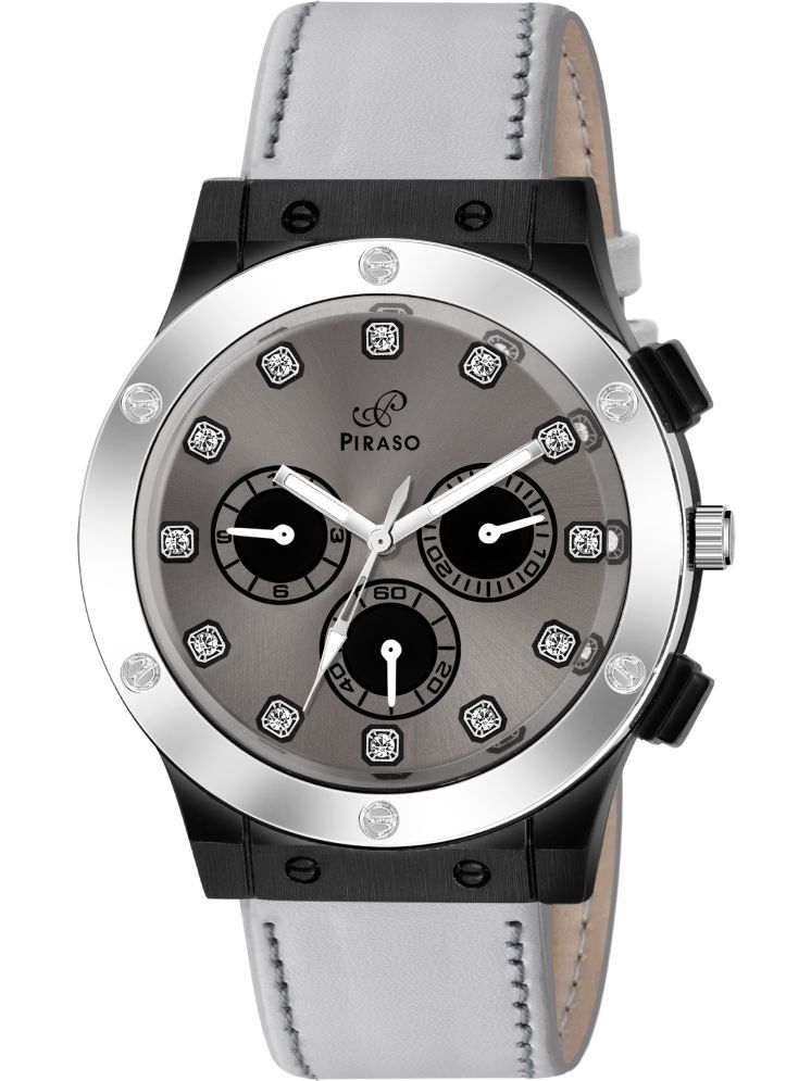     			PIRASO Light Grey Leather Analog Men's Watch