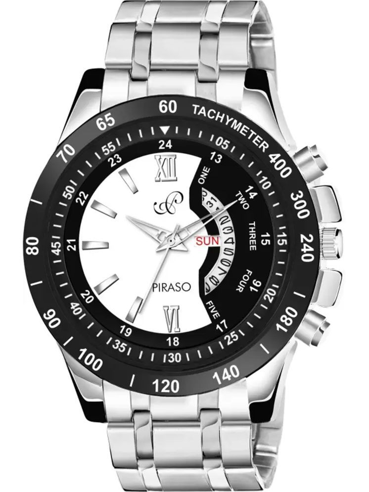     			PIRASO Silver Stainless Steel Analog Men's Watch