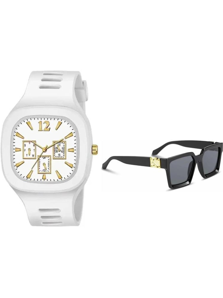     			PIRASO White Silicon Analog Men's Watch