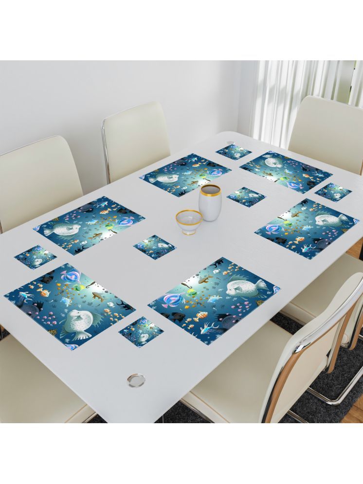     			Revexo PVC Solid Rectangle Table Mats & Coasters ( 40 cm x 30 cm ) Pack of 1 - Multi