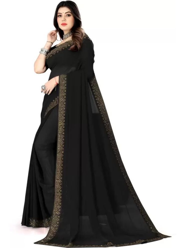     			Samai Pack of 1 Georgette Embellished Saree With Blouse Piece ( Black )