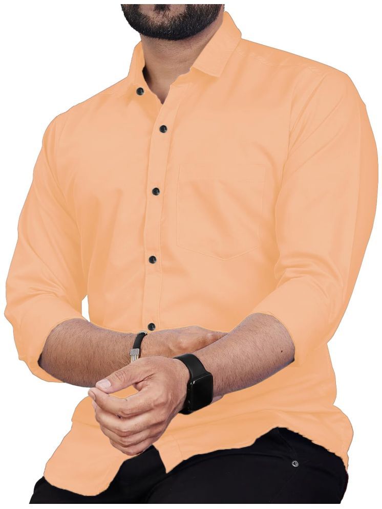     			TrendiVastra Cotton Blend Slim Fit Solids Full Sleeves Men's Casual Shirt - Orange ( Pack of 1 )