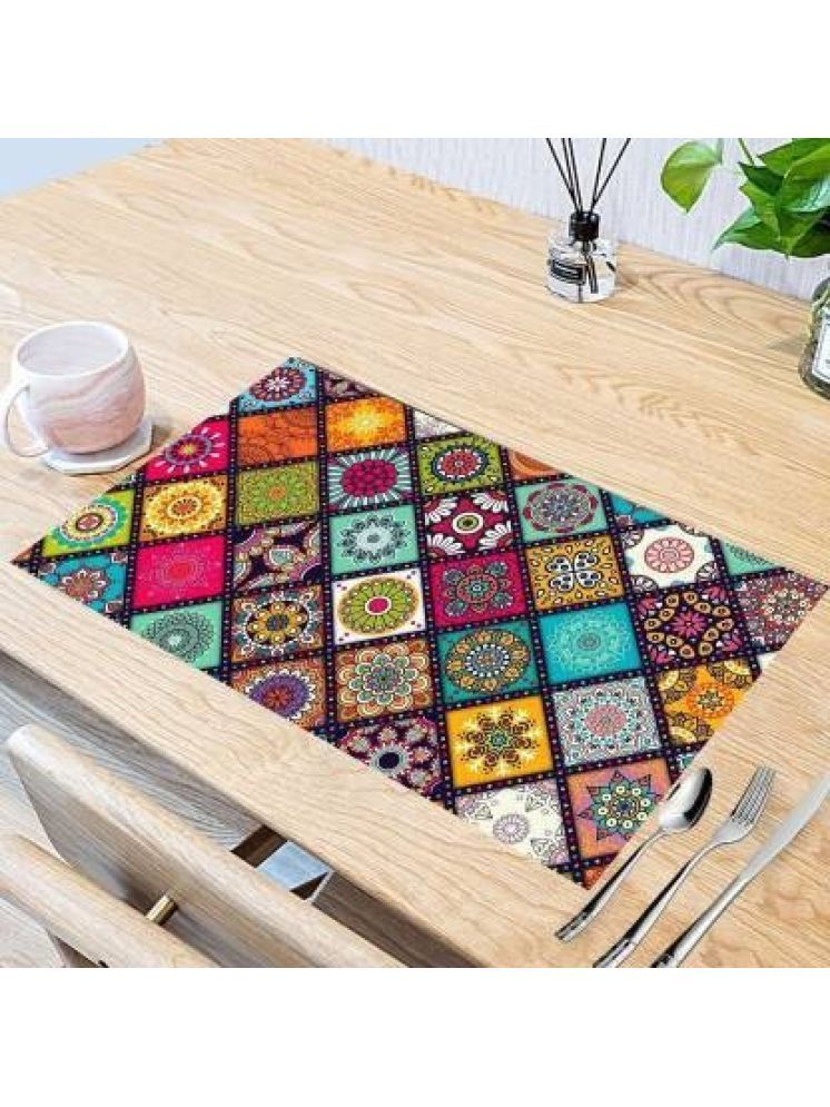     			CreadCraft PVC Solid Rectangle Table Mats ( 40 cm x 30 cm ) Pack of 1 - Multi