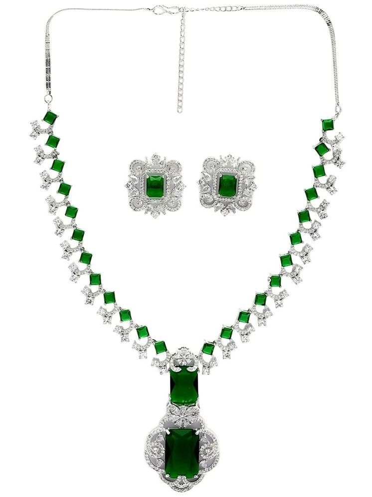     			Harsha Creation Green Alloy Necklace Set ( Pack of 1 )