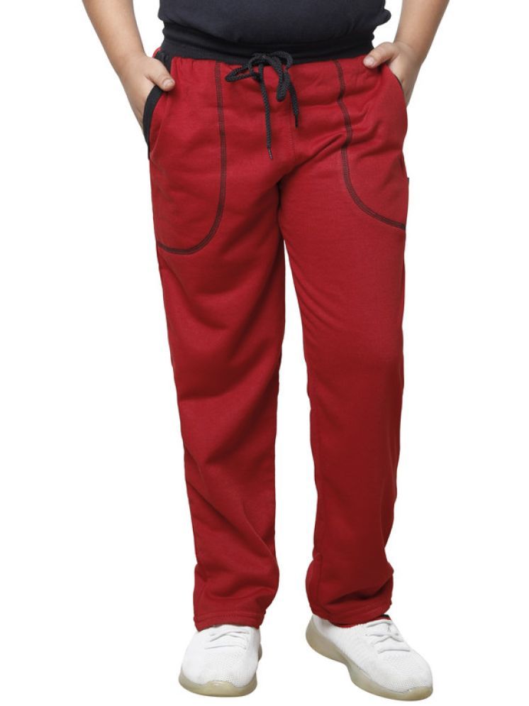     			IndiWeaves Pack of 1 Boys Fleece Trackpant ( Red )