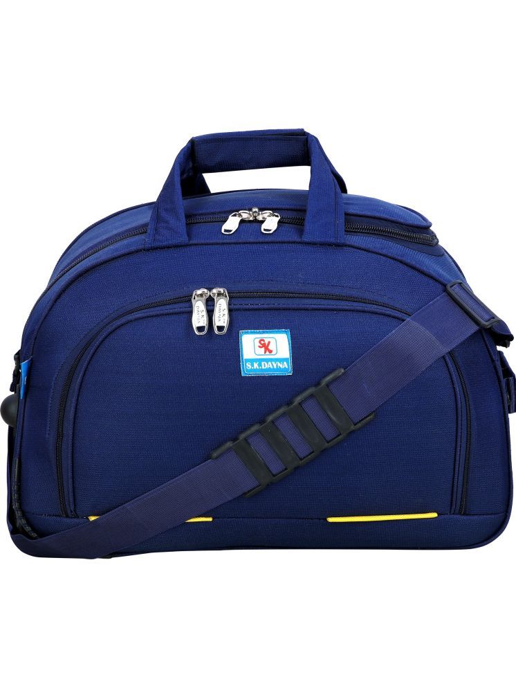     			S.K.DAYNA 50 Ltrs Blue Polyester Duffle Trolley