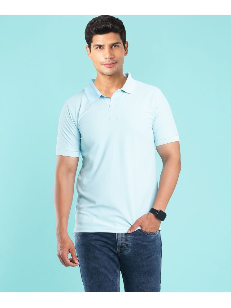     			SMMARTZ Pack of 1 Polyester Regular Fit Solid Half Sleeves Men's Polo T Shirt ( Sky Blue )