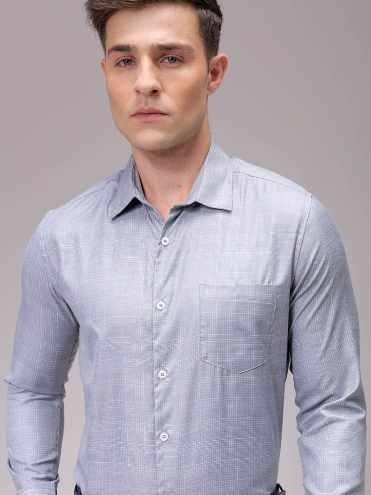     			The Indian Garage Co. Cotton Blend Slim Fit Full Sleeves Men's Formal Shirt - Grey ( Pack of 1 )