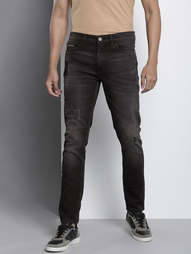     			The Indian Garage Co. Slim Fit Distressed Men's Jeans - Black ( Pack of 1 )