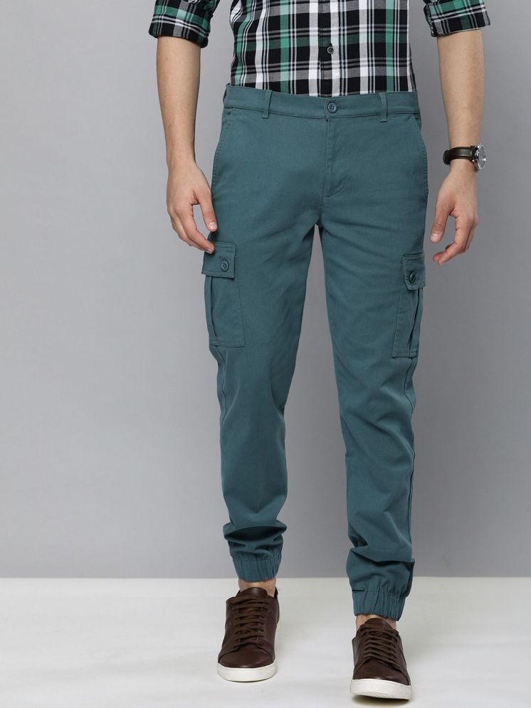     			The Indian Garage Co. Slim Flat Men's Cargos - Teal ( Pack of 1 )