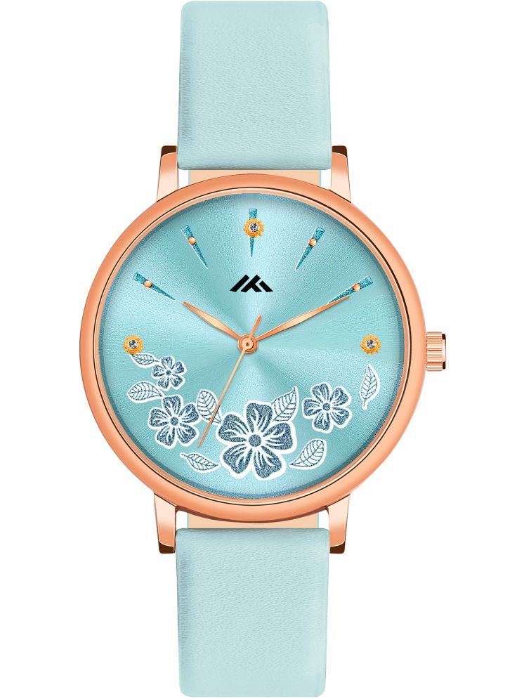     			Trex Blue PU Analog Womens Watch