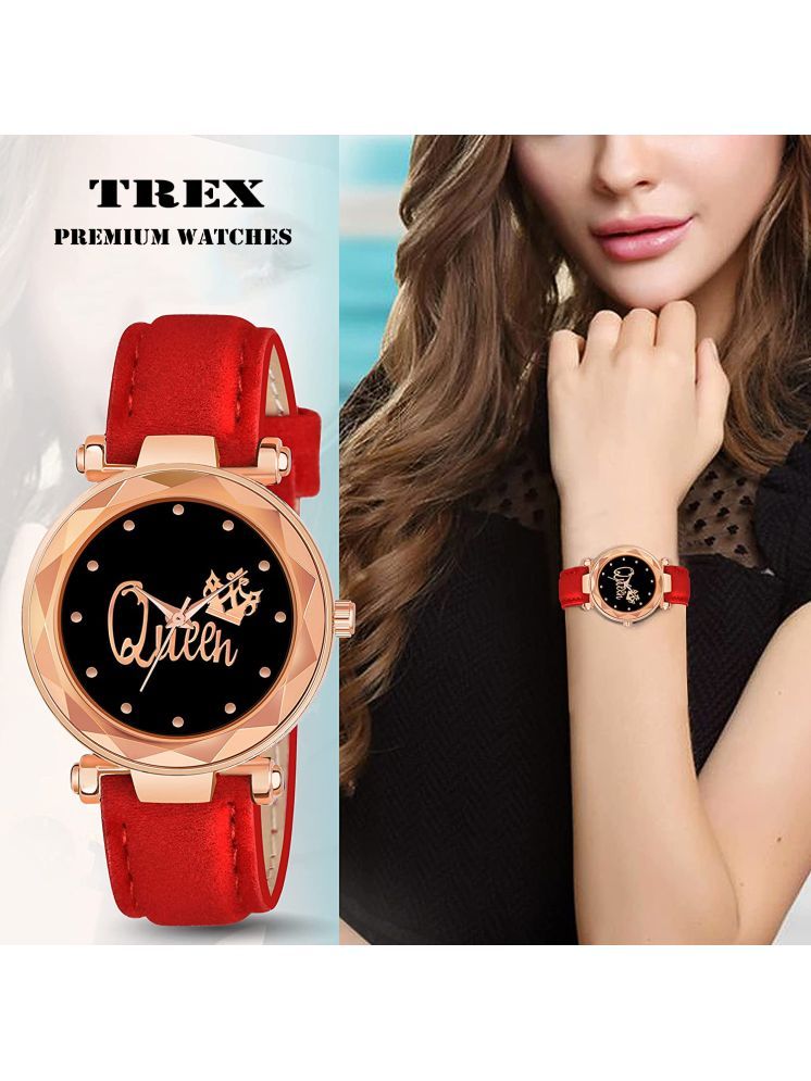     			Trex Red PU Analog Men's Watch