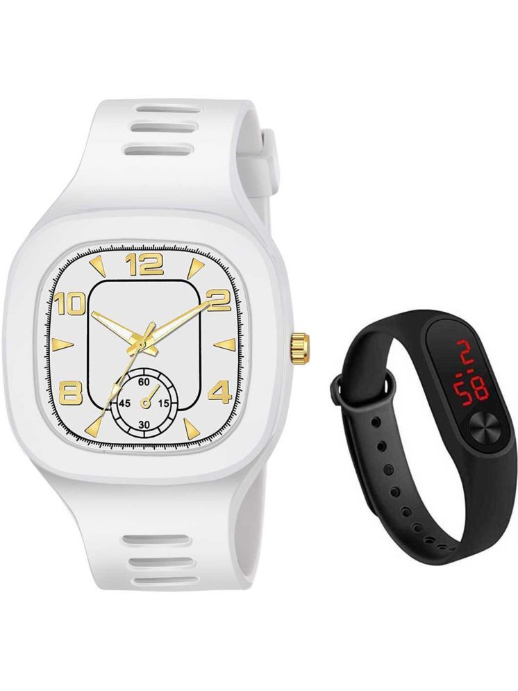     			Trex White Silicon Analog Men's Watch