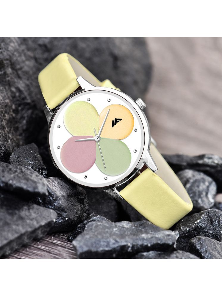     			Trex Yellow PU Analog Womens Watch