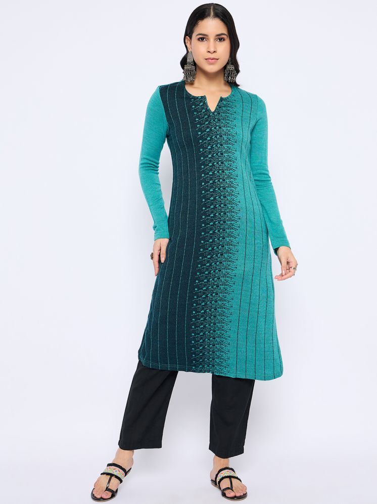     			VIAZAA Pack of 1 Acrylic Self Design A-line Women's Kurti - ( Sea Green )