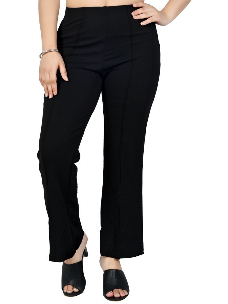     			woodzon Pack of 1 Cotton Blend Straight Women's Palazzos ( Black )